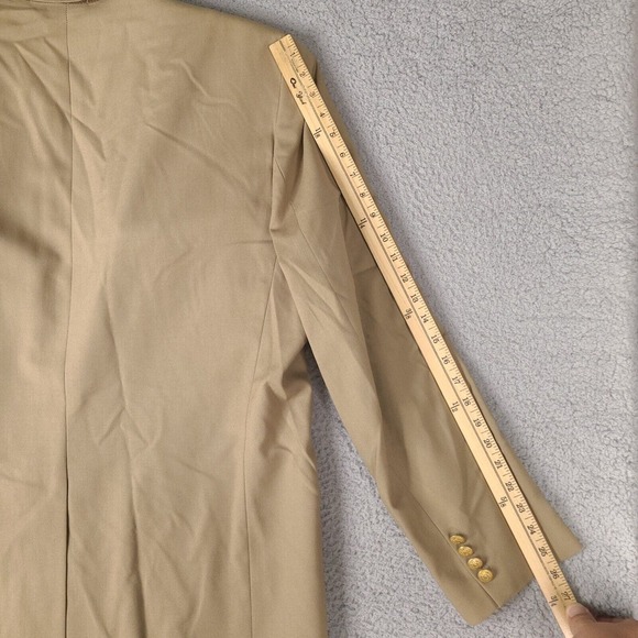Vintage Chaps Ralph Lauren Blazer Mens‎ 46T Brown Tan Wool Sport Coat Jacket - Picture 15 of 16